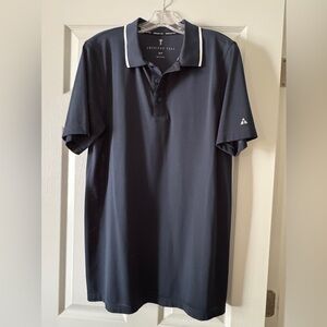 American Tall Navy Polo with White Collar Trim